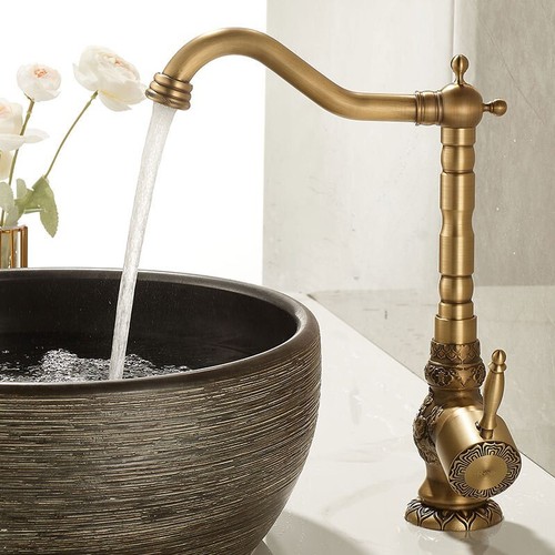 Antique brass bathroom vessel - brass,