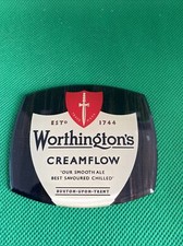 VINTAGE Worthingtons Creamflow Sign  Font PUMP BADGE LENS T BAR BEER PUB