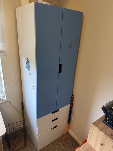 Wardrobe white blue - wardrobe(ikea),,