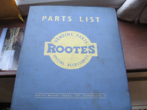 Sunbeam rapier parts list - rapier,