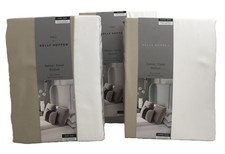 M&S X Kelly Hoppen Sateen Panel Bedset Taupe Cotton 500 Thread Count New F1