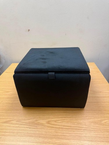 Black small storage ottoman - small,