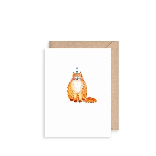 Cute birthday card ginger cat - birthday,
