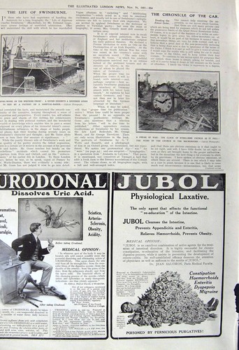 Old vintage print 1917 canal - vintage,