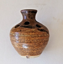 St. Ives EARLY VINTAGE ART POTTERY VASE - OLIVE/CLAY/BROWN