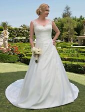 Stunning Ivory Satin Wedding Dress - UK Size 22 - BRAND NEW BARGAIN