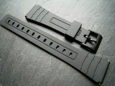 Black soft Silicone Rubber Hypoallergenic watch straps 12mm to 22mm. From UK.