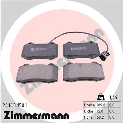 Front brake pad set - front, disc