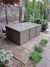 Oceans - Rattan 6 Seater Cubed Outdoor Dining Set with Three Section glass top