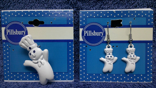 Pillsbury doughboy earrings - pillsbury,
