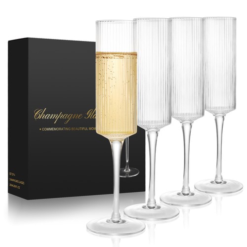 8oz crystal champagne glasses - crystal,