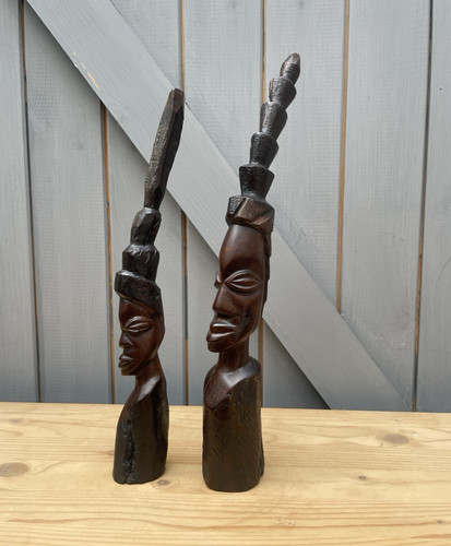 Tall carved wooden - 2,