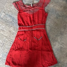 Topshop Red Embroidered Summer