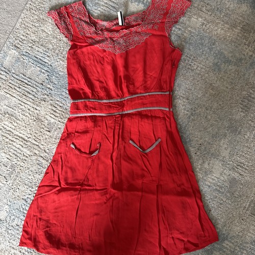 Topshop red embroidered - topshop,