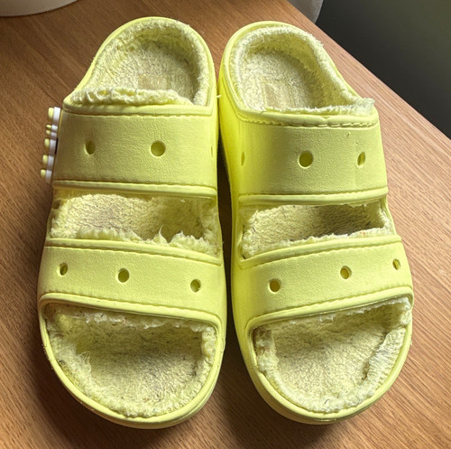 Crocs yellow faux fur lined - crocs,