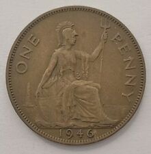 1946 King George VI United Kingdom One Penny 1d coin