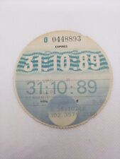 Vintage Disabled Renault LVLO 1989 Old Original Road Car Tax Disc Discs Rare
