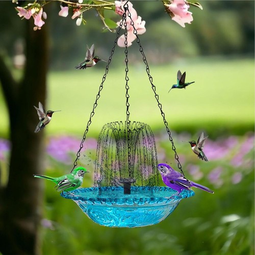 Solar hanging bird - hanging, bath