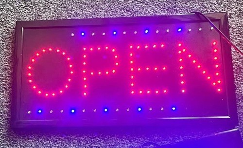 Reduced open light - up, sign