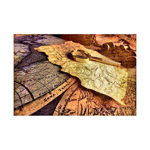 Vintage old map canvas print - old,