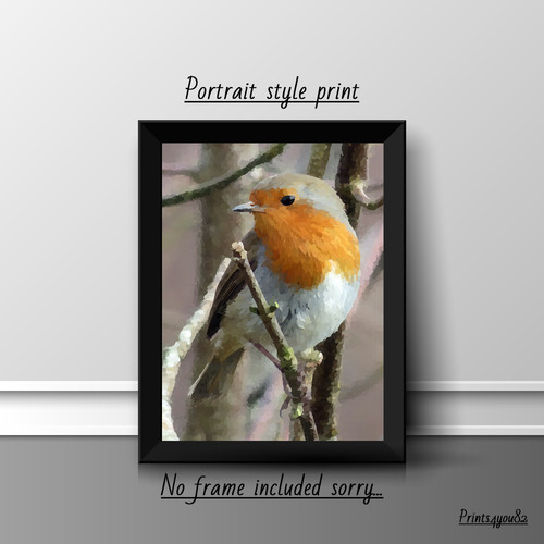 Robin watercolour print - robin,