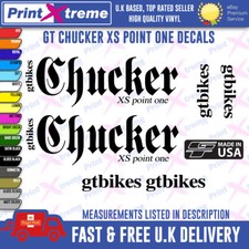 GT CHUCKER XS Vinyl Decals Stickers Mountain Bike MTB Cycling Bmx HIGH QUALITY