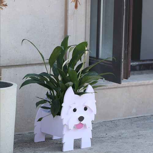 Westie dog planter pot - dog,