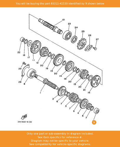 Yamaha bearing 93311 - yamaha, 93311-41530