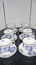 Wedgwood Bone China Willow pattern 6x Cups and saucers