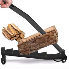 Firewood Splitter Kindling Wall Mount Steel Wood Log Cracker Cutting Tool Black