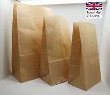 Brown Paper Bags Without Handles Kraft Food Takeaway Carrier Bags SOS Grab Bags