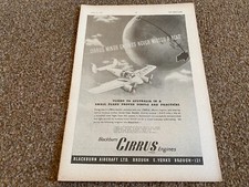 FABK22 ADVERT 11X8 BLACKBURN CIRRUS ENGINES