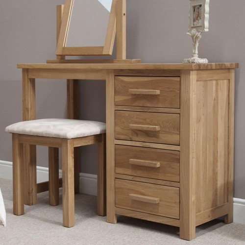 Solid oak dressing table with - oak,