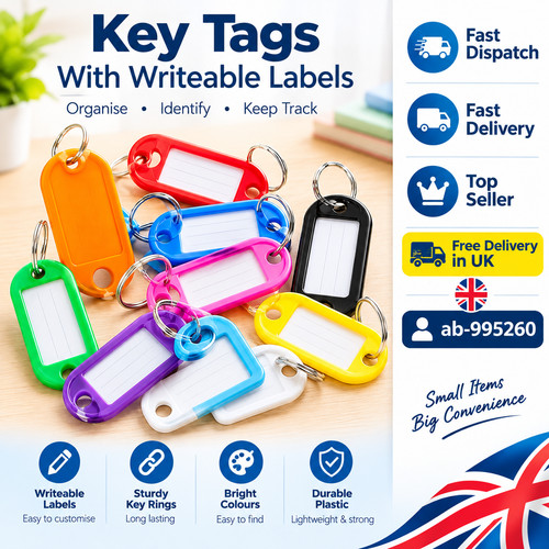 Key tags fobs - key, plastic