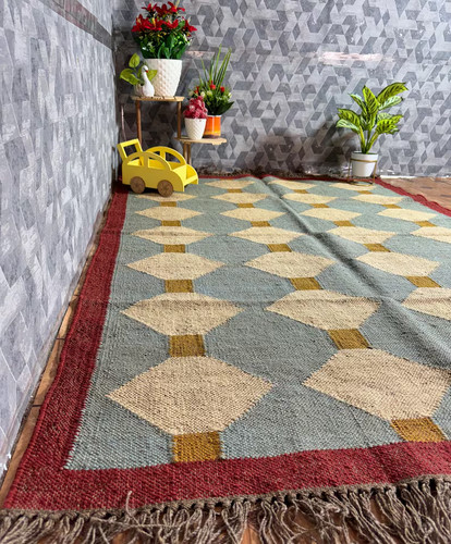 Ethnic kilim wool jute - ethnic,