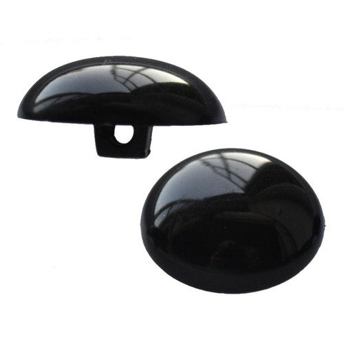 Black nylon domed mushroom - black,