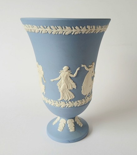 Wedgwood jasper blue vase - wedgwood,