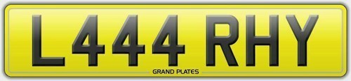 Number plate l444 - plate, rhy