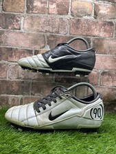 Nike Total 90 III 308231-103 Firm Ground Football Boots Men's UK 6 Silver Black