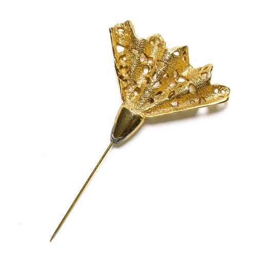 Vintage gold tone filigree - filigree, hat