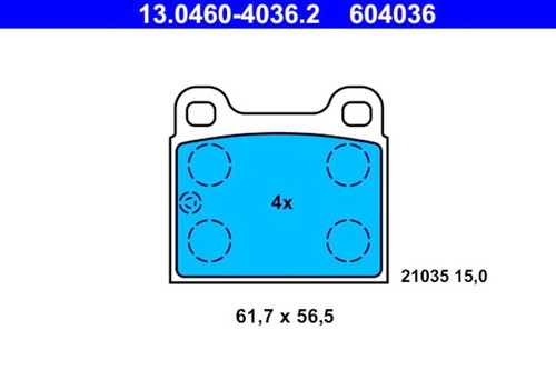 Disc brake pad - ate, fits