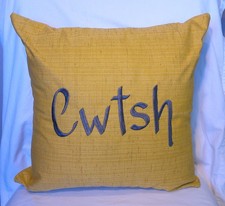 Cwtsh , Welsh, Embroidered cushion 16inch, inc pad, inc pad Mothers day gift