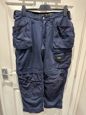 Snickers 3211 Comfort Cotton Work Trousers Navy Blue 96 35W 30L Used Condition 