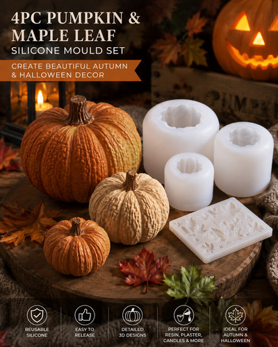 4pc pumpkin silicone mould set - pumpkin,