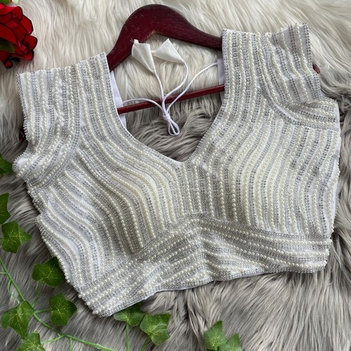 Pearl work designer blouse - work,