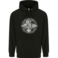 Universe Clock Cosmos Planets Space Mens 80% Cotton Hoodie
