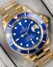 Rolex 16618 Submariner Date 18ct Yellow Gold Blue Dial 1993 Full Set Watch