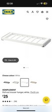 Komplement White Pull-Out Trouser Hanger 75x35 cm IKEA
