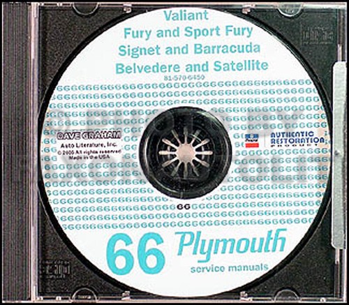 1966 plymouth shop manual - cd,