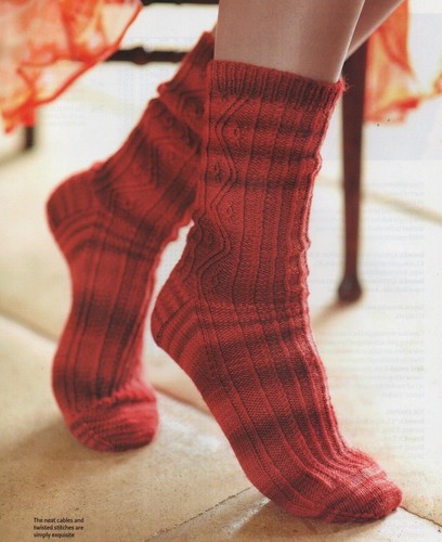 Zigzag cable socks - socks,